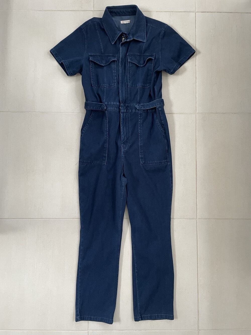Revolve Good America Denim Utility Jumpsuit Jean Fit For Success Stretch